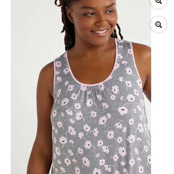 Joyspun Women’s Gray Floral Midi Chemise Size 3X NEW - Picture 6 of 10